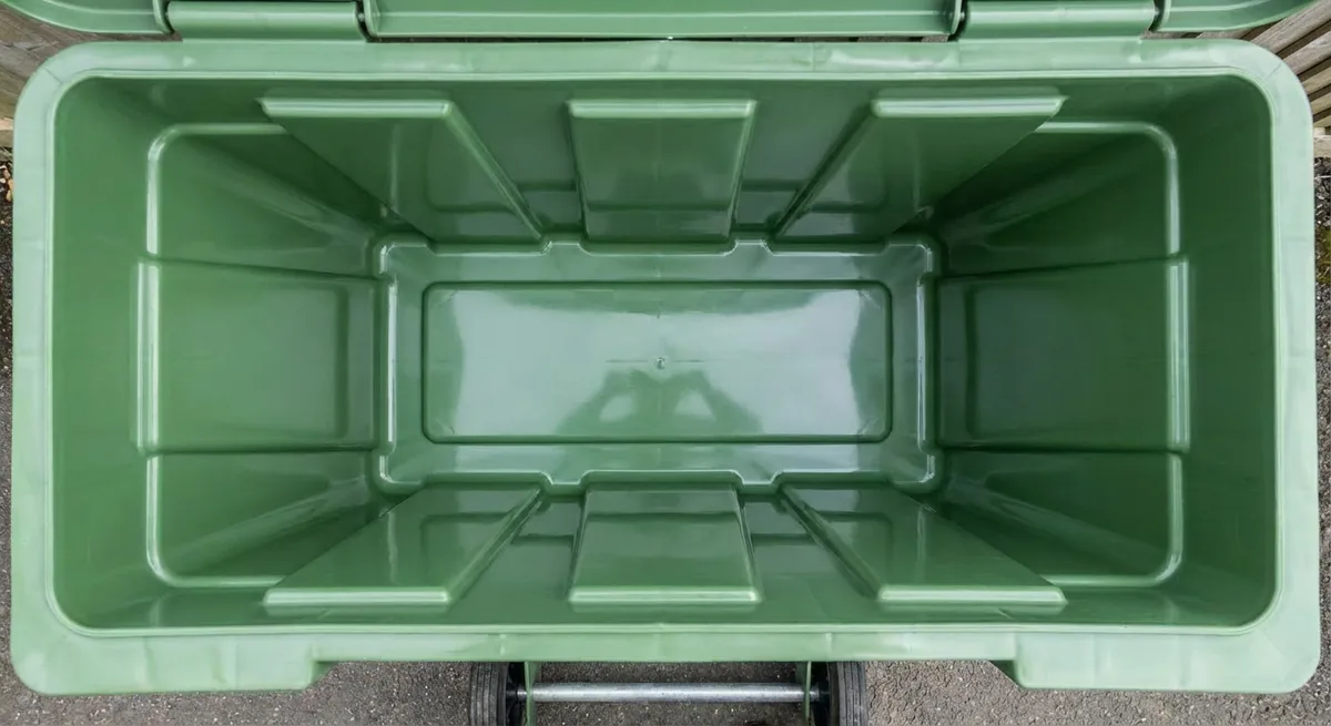 Clean trash can interior after MintBin 205°F sanitization
